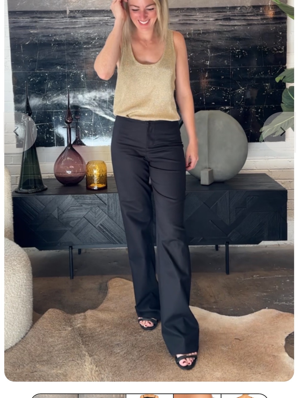 SER.O.YA Black Wide-Leg High-Rise Pants